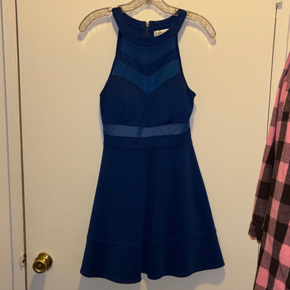 Elegant Royal Blue Sleeveless Dress